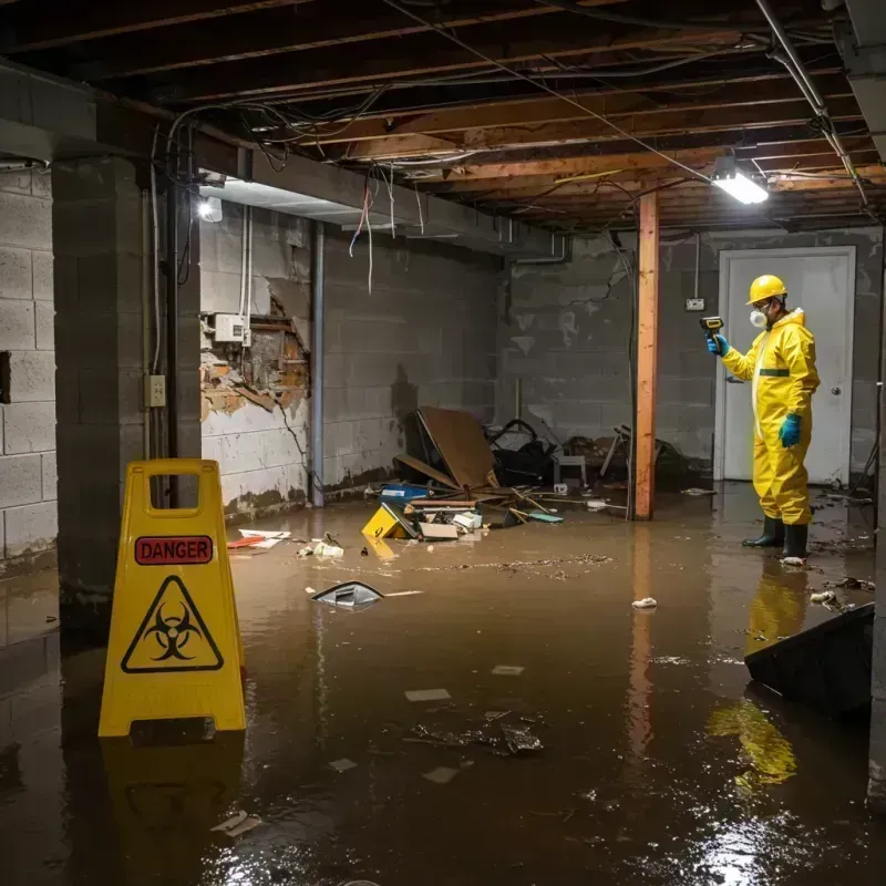 Flooded Basement Electrical Hazard in Fairdale, KY Property